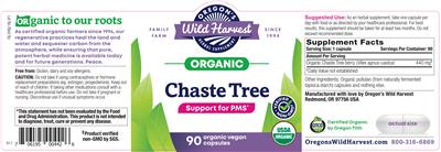 Photo of the Oregon's Wild Harvest Chaste Tree label