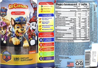Photo of the L'il Critters Gummy Multivitamin label