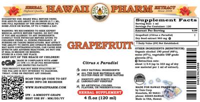 Photo of the Hawaii Pharm Grapefruit label