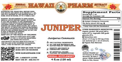 Photo of the Hawaii Pharm Juniper label