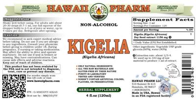 Photo of the Hawaii Pharm Kigelia Non-Alcohol label