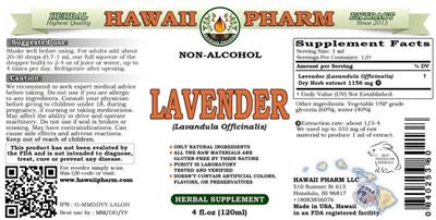 Photo of the Hawaii Pharm Lavender Non-Alcohol label