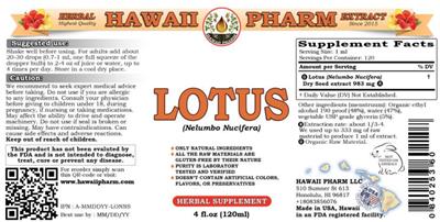 Photo of the Hawaii Pharm Lotus label