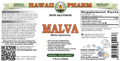 Photo of the Hawaii Pharm Malva Non-Alcohol label