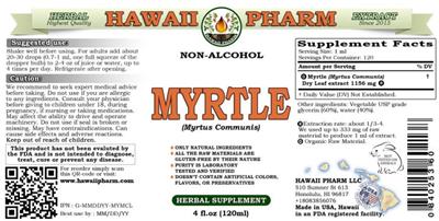 Photo of the Hawaii Pharm Myrtle Non-Alcohol label