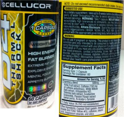 Photo of the Cellucor D4 Thermal Shock label