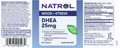 Photo of the Natrol DHEA 25 mg label