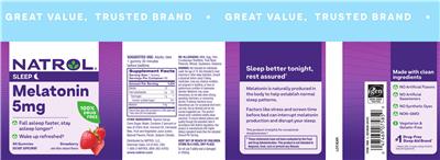 Photo of the Natrol Melatonin 5 mg Strawberry label