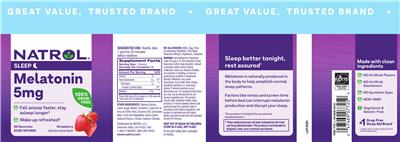 Photo of the Natrol Melatonin 5 mg Strawberry label