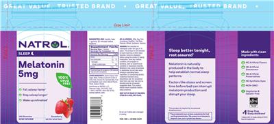 Photo of the Natrol Melatonin 5 mg Strawberry label