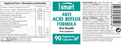 Photo of the SuperSmart Anti Acid Reflux Formula label