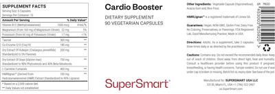 Photo of the SuperSmart Cardio Booster label