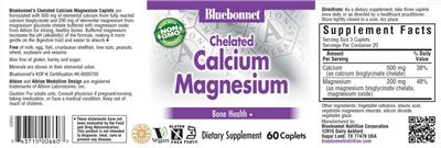 Photo of the Bluebonnet Chelated Calcium Magnesium label