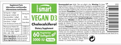 Photo of the SuperSmart Vegan D3 5000 IU label
