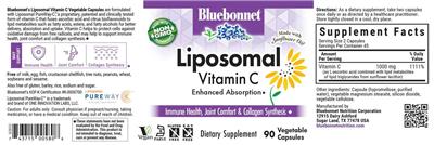 Photo of the Bluebonnet Liposomal Vitamin C label