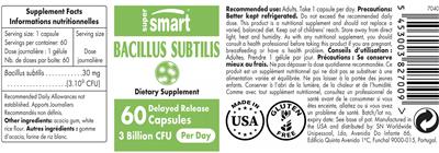 Label of Bacillus Subtilis 3 Billion CFU