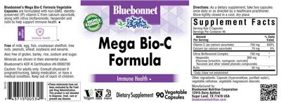 Photo of the Bluebonnet Mega Bio-C Formula label