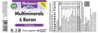 Photo of the Bluebonnet Multiminerals & Boron label