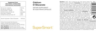 Photo of the SuperSmart Calcium D-Glucarate label