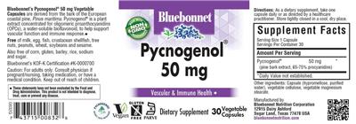 Photo of the Bluebonnet Pycnogenol 50 mg label