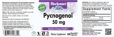 Photo of the Bluebonnet Pycnogenol 50 mg label
