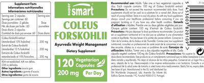 Photo of the SuperSmart Coleus Forskohlii 200 mg label