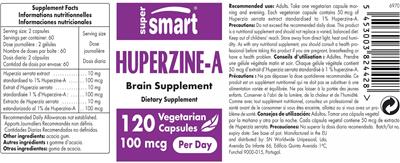 Photo of the SuperSmart Huperzine-A 100 mcg label