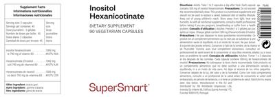 Photo of the SuperSmart Inositol Hexanicotinate label