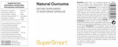 Photo of the SuperSmart Natural Curcuma label