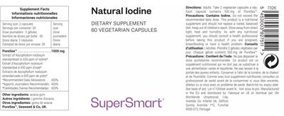 Photo of the SuperSmart Natural Iodine label