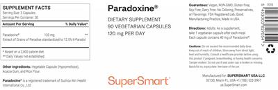 Photo of the SuperSmart Paradoxine 120 mg label