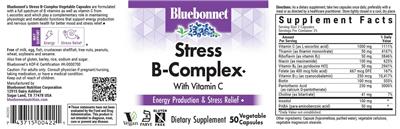 Photo of the Bluebonnet Stress B-Complex label
