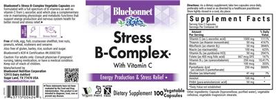 Photo of the Bluebonnet Stress B-Complex label