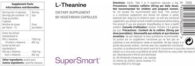 Photo of the SuperSmart L-Theanine label