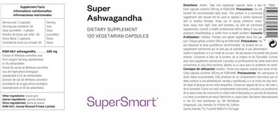 Photo of the SuperSmart Super Ashwagandha label