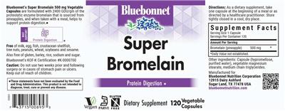 Photo of the Bluebonnet Super Bromelain label
