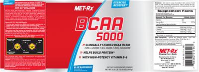 Photo of the MET-Rx BCAA 5000 Blue Raspberry label