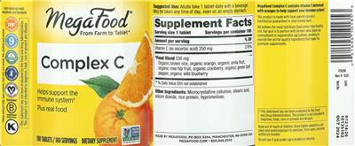 Photo of the MegaFood Complex C label