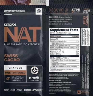 Photo of the Pruvit KETO//OS NAT Swiss Cacao Charged label