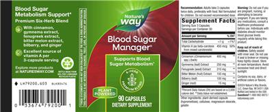 Photo of the Nature's Way Blood Sugar Manager label