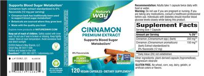 Photo of the Nature's Way Cinnamon label