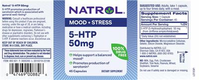 Photo of the Natrol 5-HTP 50 mg label