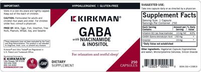 Photo of the Kirkman GABA with Niacinamide & Inositol label