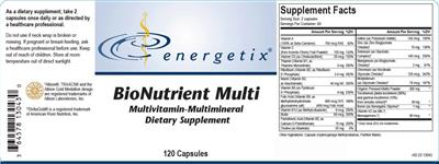 Photo of the Energetix BioNutrient Multi label