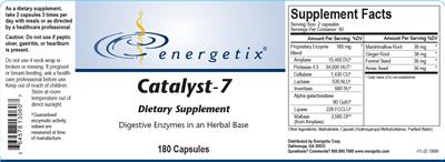 Photo of the Energetix Catalyst-7 label