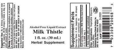 Photo of the Indiana Botanic Gardens Milk Thistle label