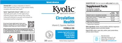 Photo of the Kyolic Kyolic Formula 106 label