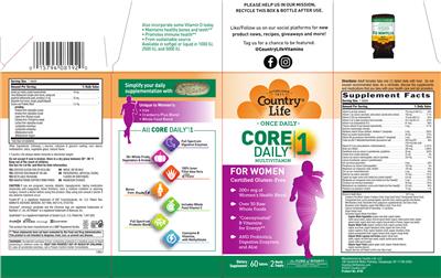 Label of Core Daily 1 for Women
