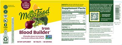 Photo of the MegaFood Blood Builder label