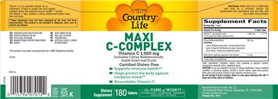 Photo of the Country Life Maxi C-Complex label